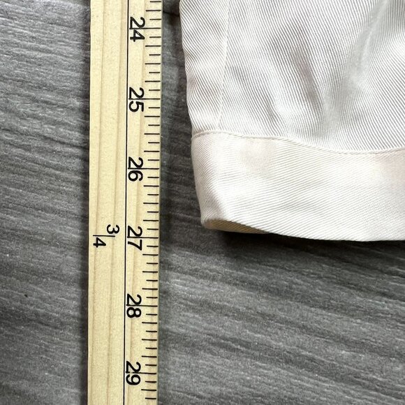 🟣🟣 Forever 21 Size Large White Paper Bag Tie Ankle Tapered Tencel Pants - Picture 4 of 6